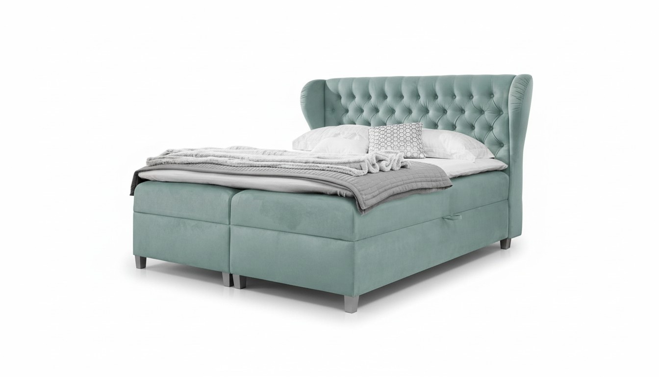 Schlafzimmer Modern Bett Chesterfield Einrichtung Polsterbett Holz Design Möbel