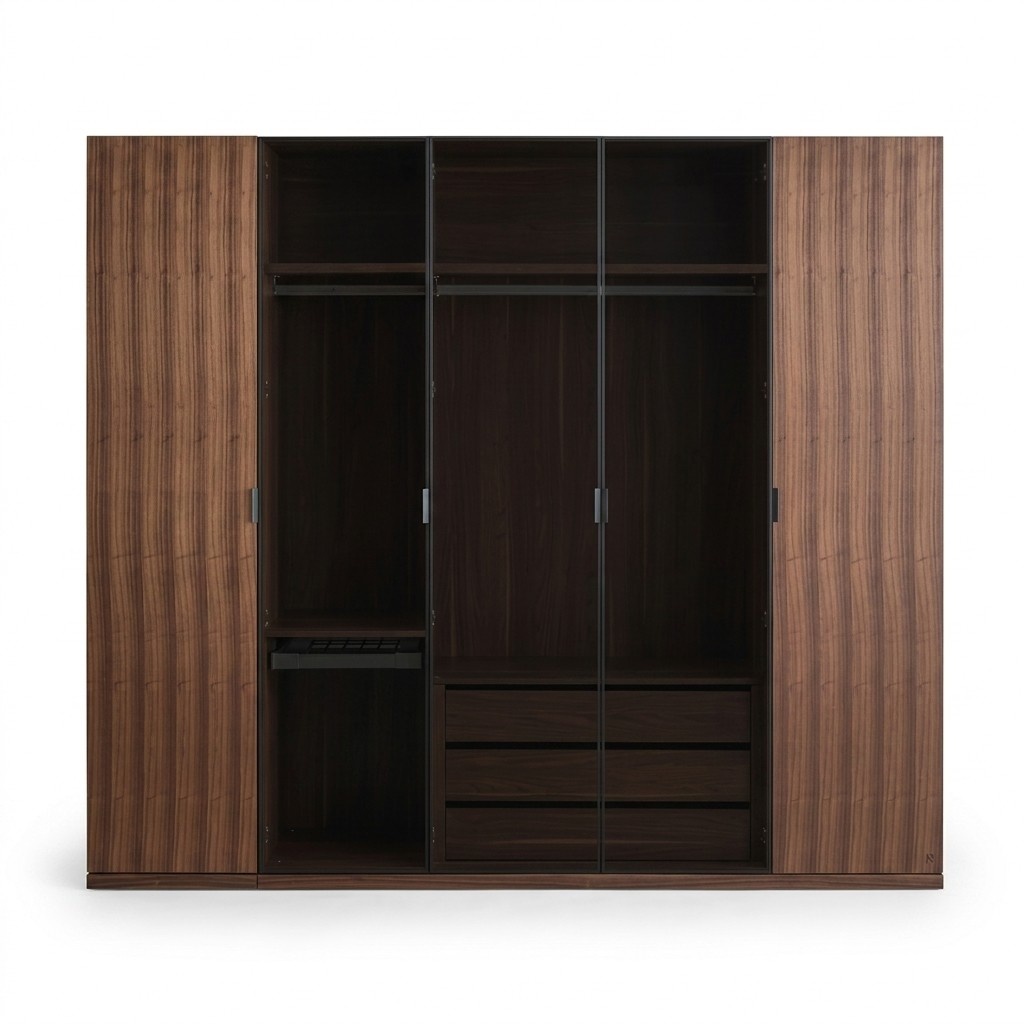 Schlafzimmer Modern Kleiderschrank Holzschrank Design Schrank Glastüren