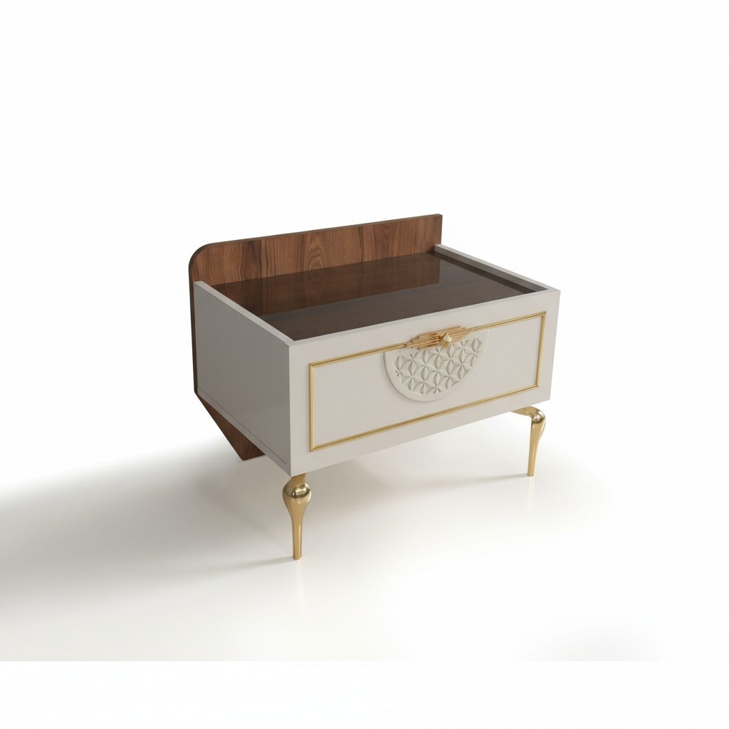 Schlafzimmer Nachttisch Modernes Design Möbel Holz Luxus neu weiß