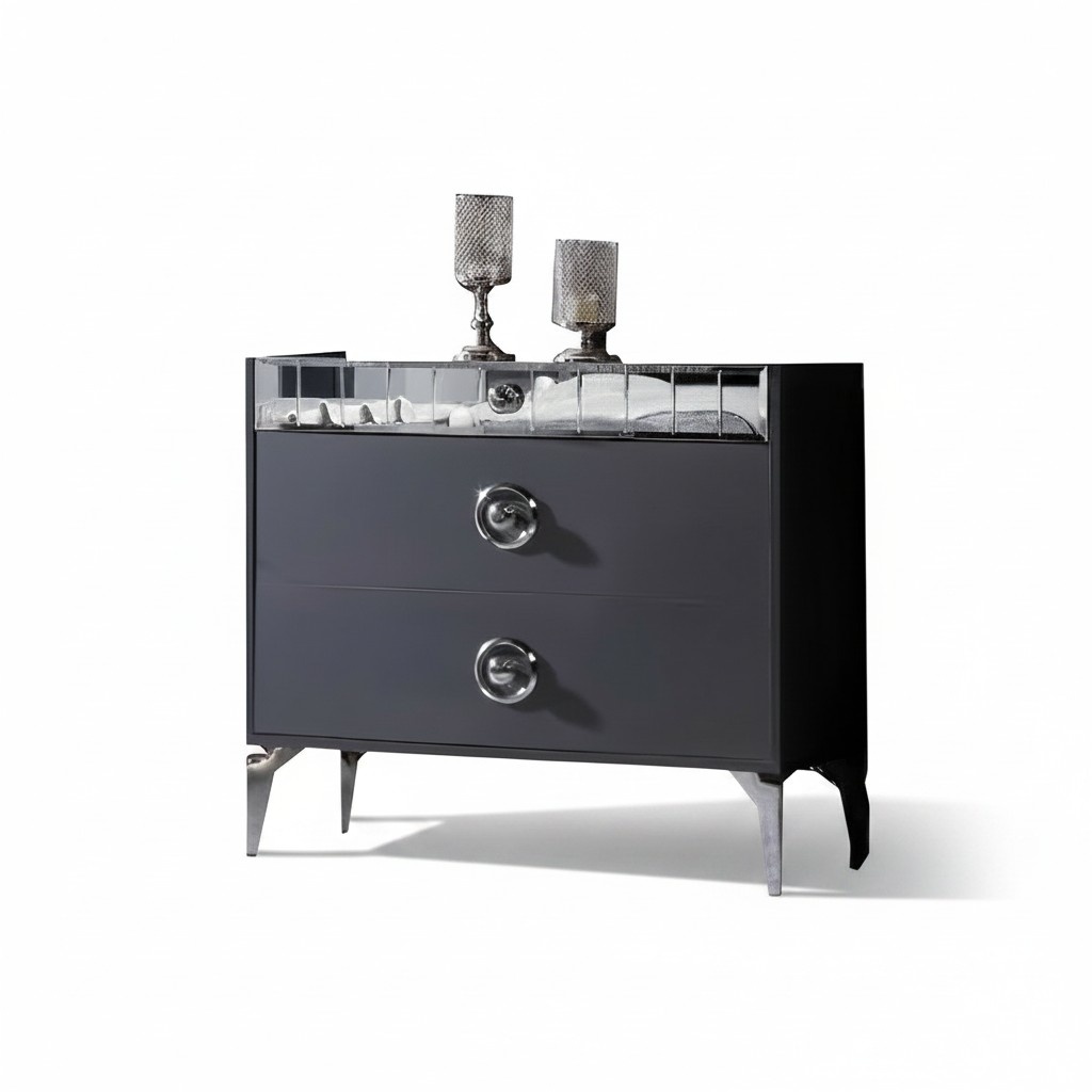 Schlafzimmer Schminktisch Moderne Glasfläche Möbel Ankleidetisch Lux Grau