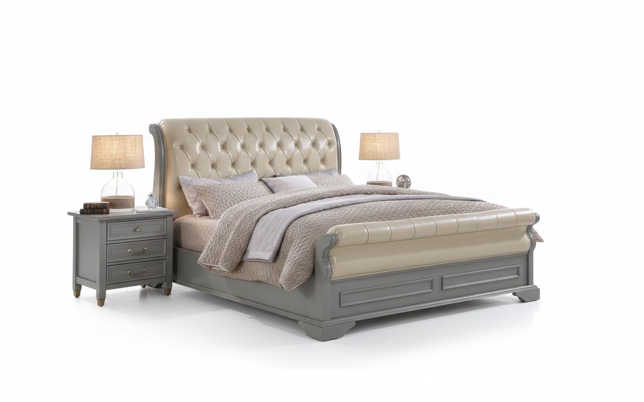 Schlafzimmer Set Designer Luxus Holz Möbel 180x200cm Bett 2x Nachttisch 3 tlg.