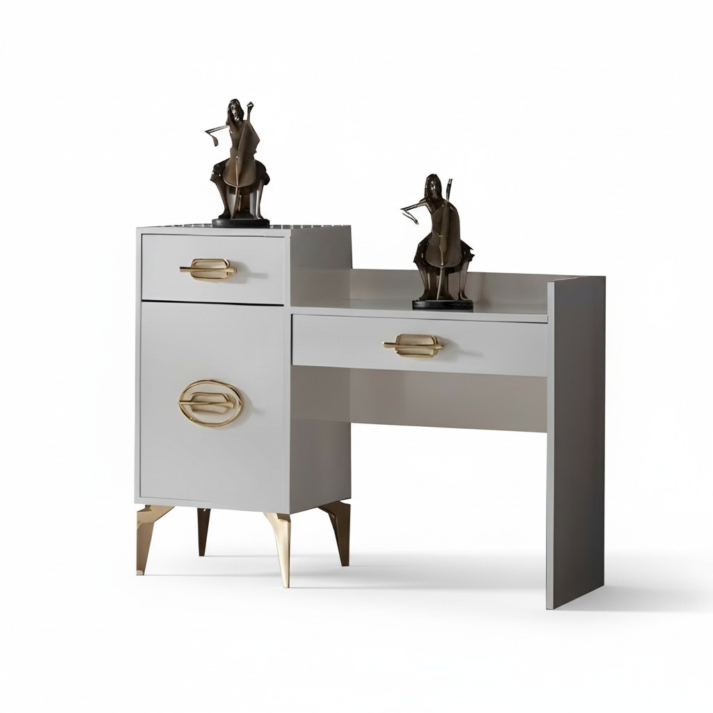 Schlafzimmer Set Schminktisch elegant Kosmetiktisch Make-up Tisch Weiß 2tlg.