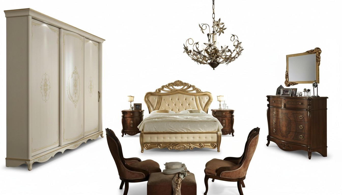 Schlafzimmermöbel Bett Schrank Schublade Nachttisch mit Schubladen Kommode 5tlg