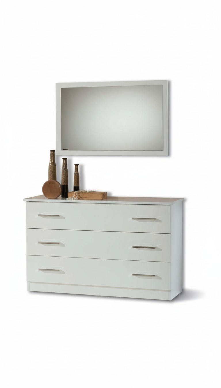 Schmink Tische Konsolen Tisch Side Board Zimmer Holz Spiegel + Kommode 2tlg. Set