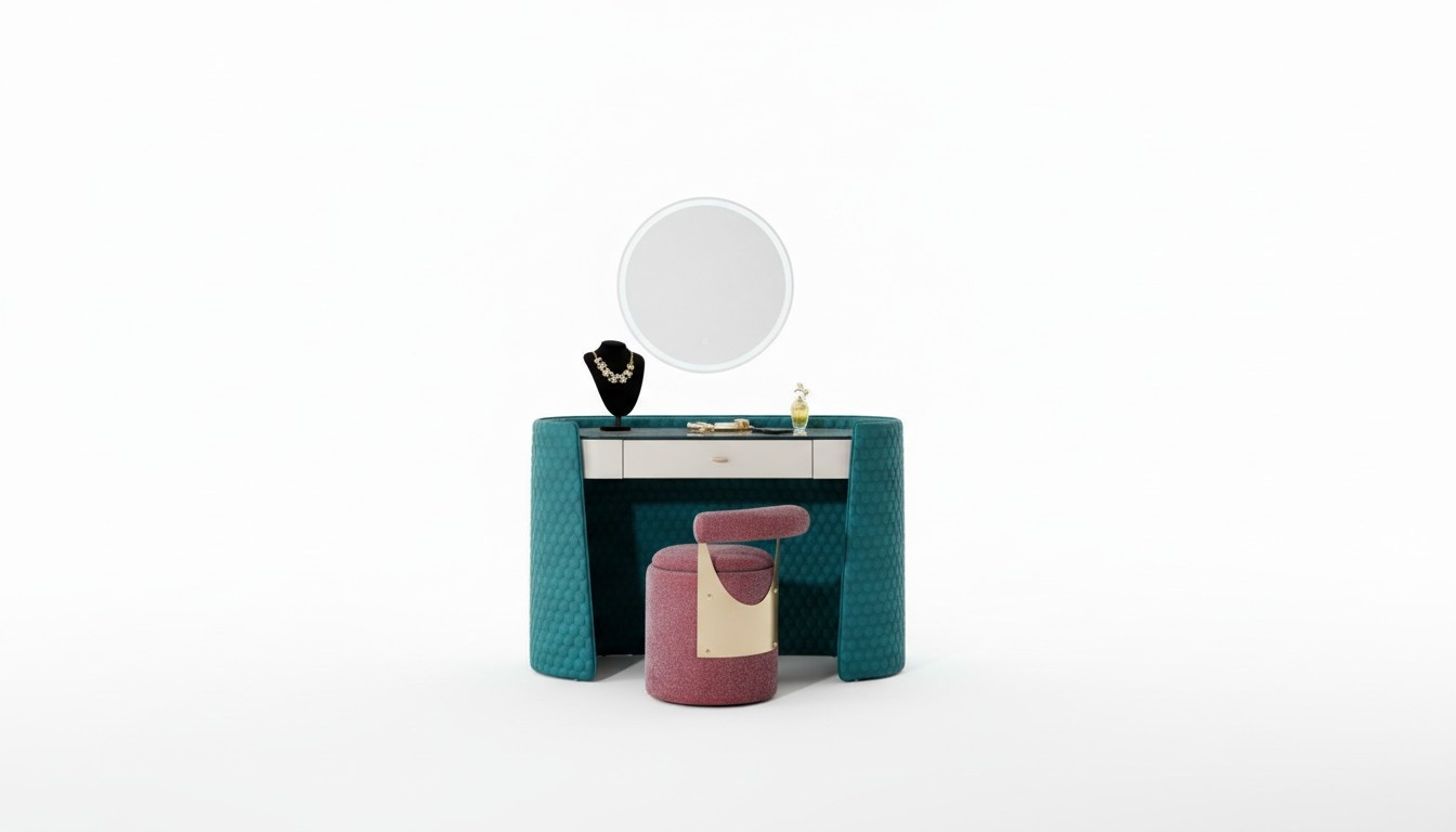 Schminktisch Hocker Schlafzimmer Leder Textil Konsolen Modern Design Schmink Neu