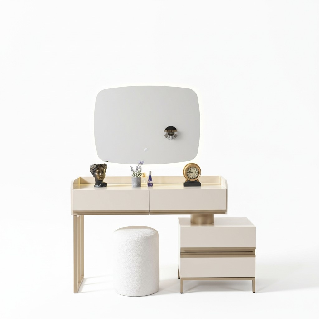 Schminktisch mit Spiegel modern Holz Kosmetiktisch Schlafzimmer