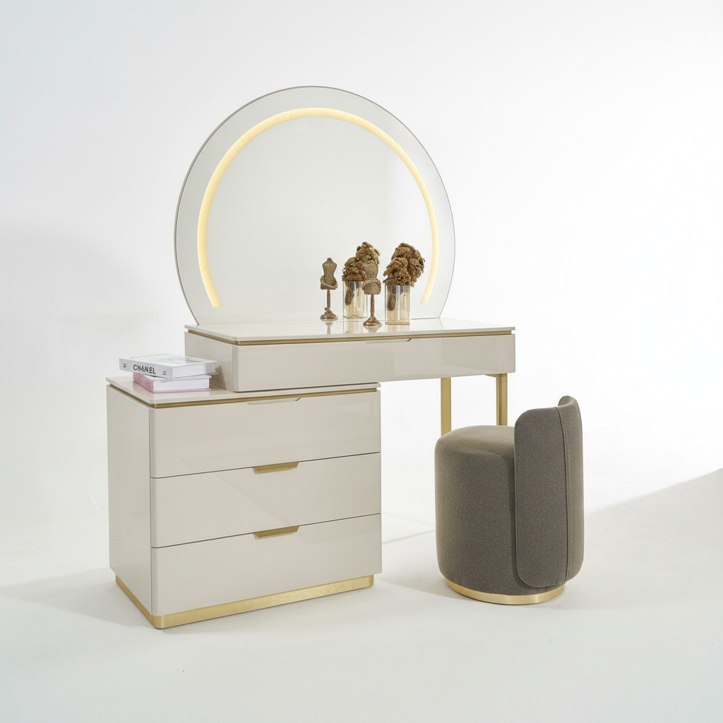 Schminktisch Set Konsole Spiegel Schlafzimmer Möbel Design Hocker Set Neu