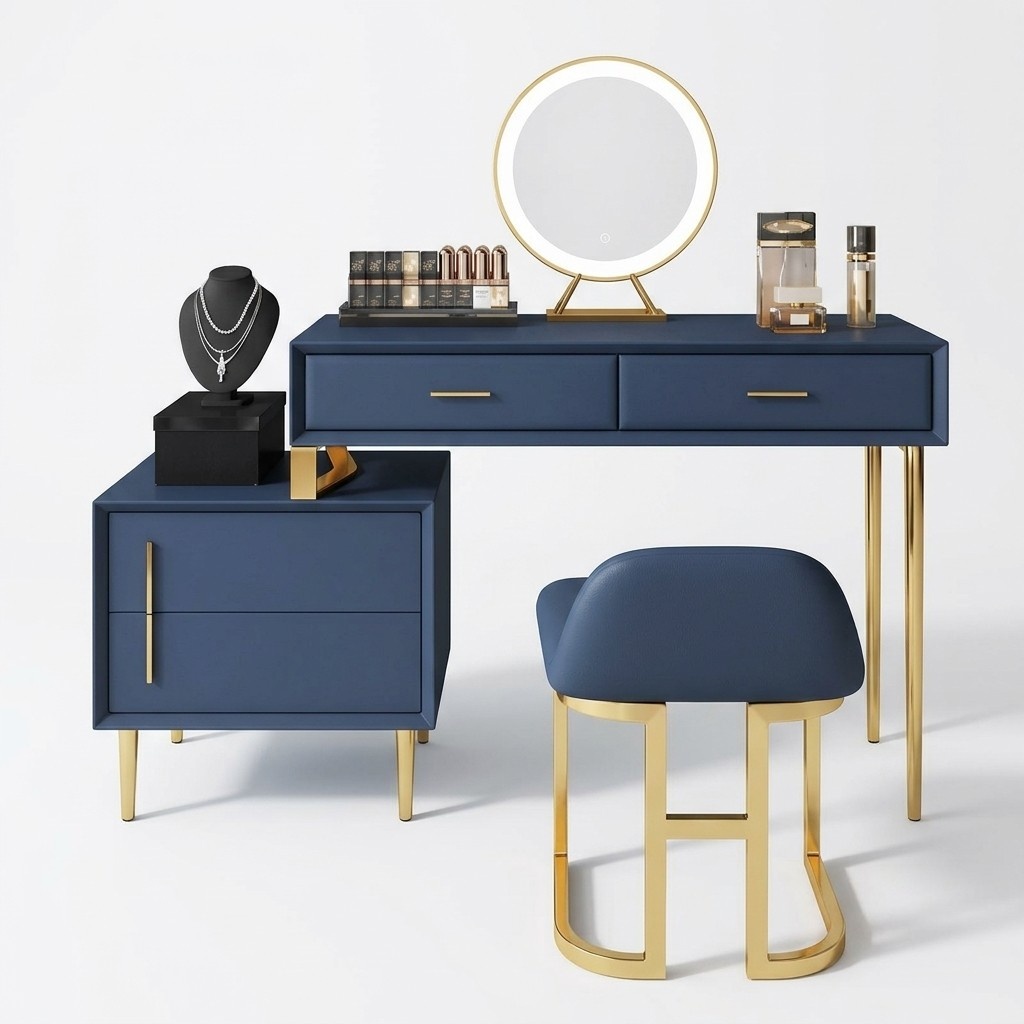 Schminktisch Spiegel Hocker Komplett Set Kommode Schlafzimmer Neu