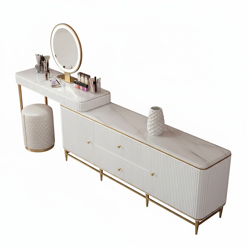Schminktisch Spiegel Luxus Konsole Kommode Schlafzimmer Tische Tisch Kommoden