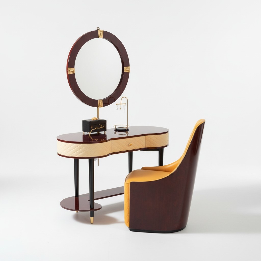 Schminktisch Spiegel Stuhl Komplett Set Kommode Schlafzimmer Modern Konsole Neu