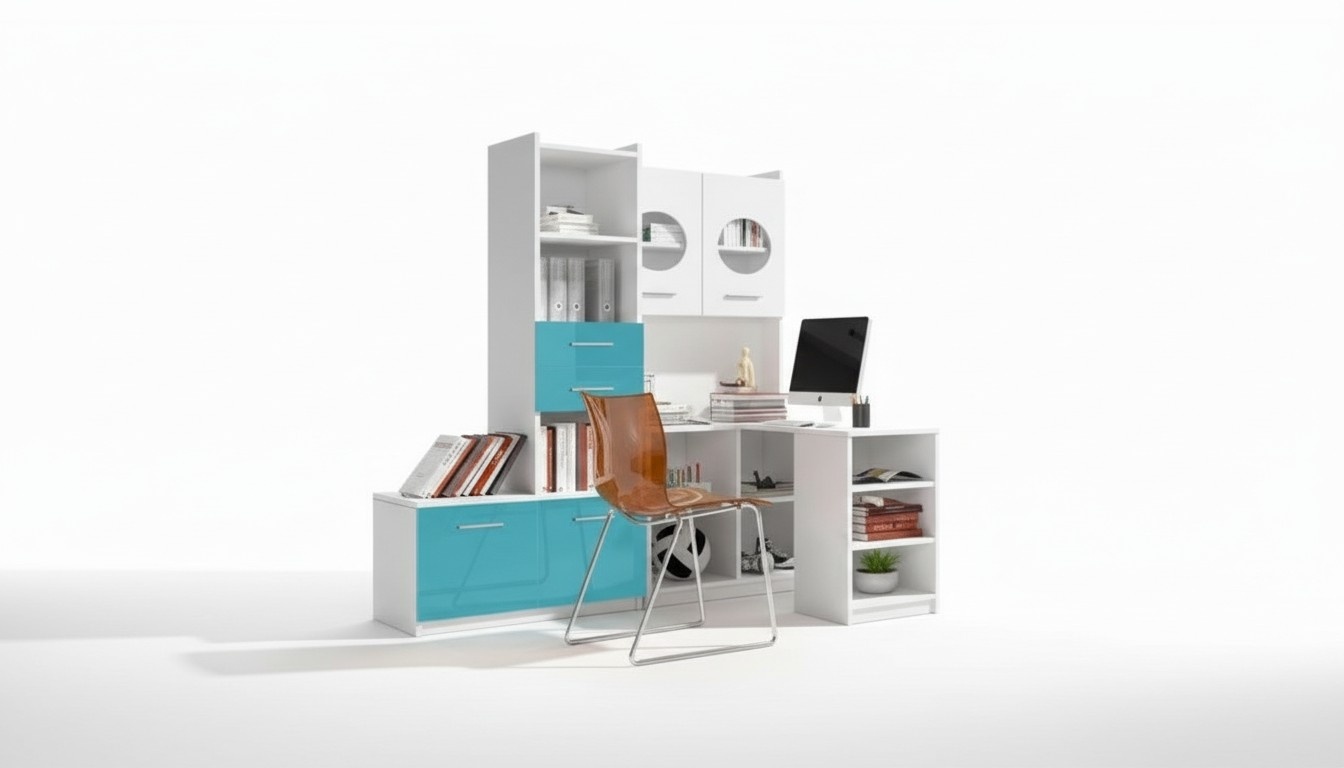 Schrank für Jugendzimmer Regal Bücherschrank Möbel Turkis Regal Bücherregal 1tlg