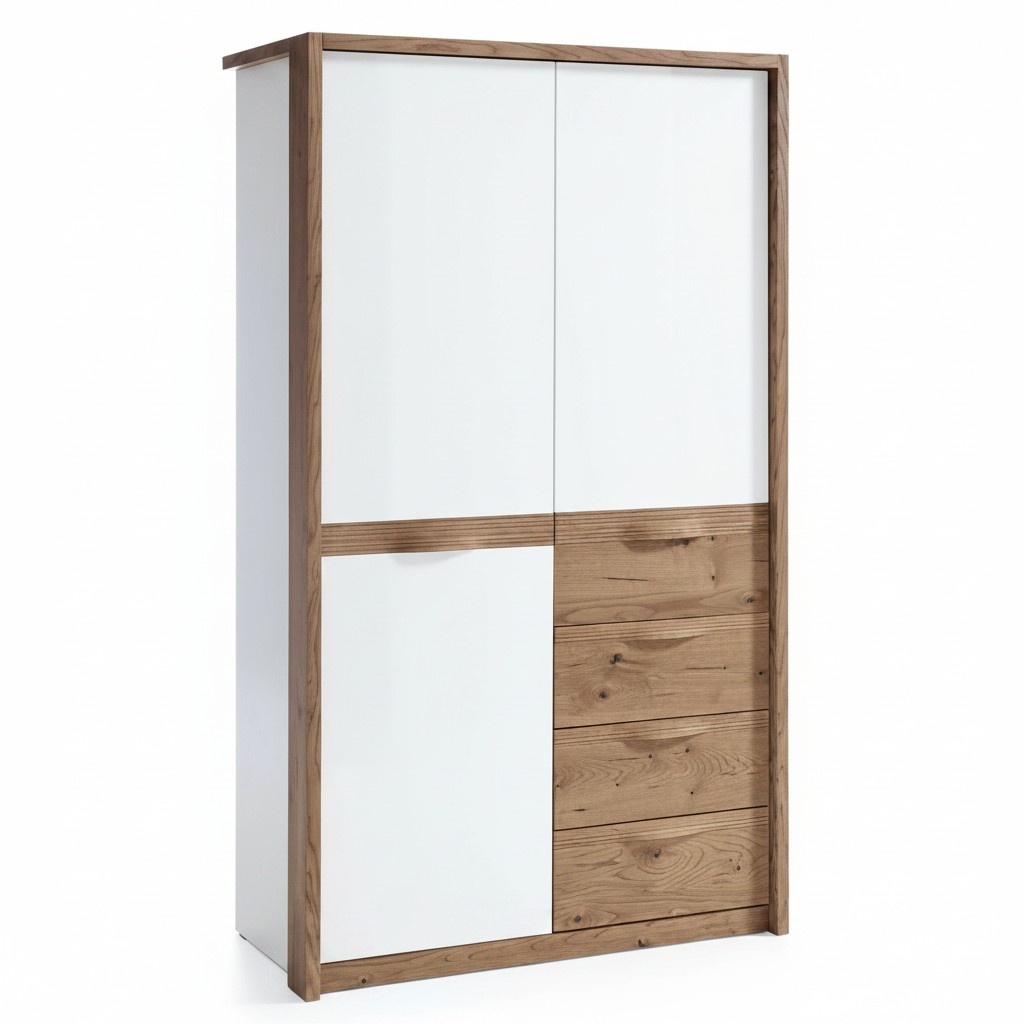 Schrank Kleiderkasten Hochschrank Stauraumschrank Wäscheschrank
