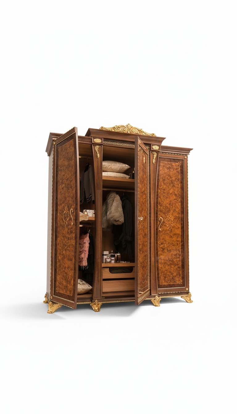 Schrank Massive Schlafzimmer Möbel Italien Echtholz Kleiderschrank Holzschrank