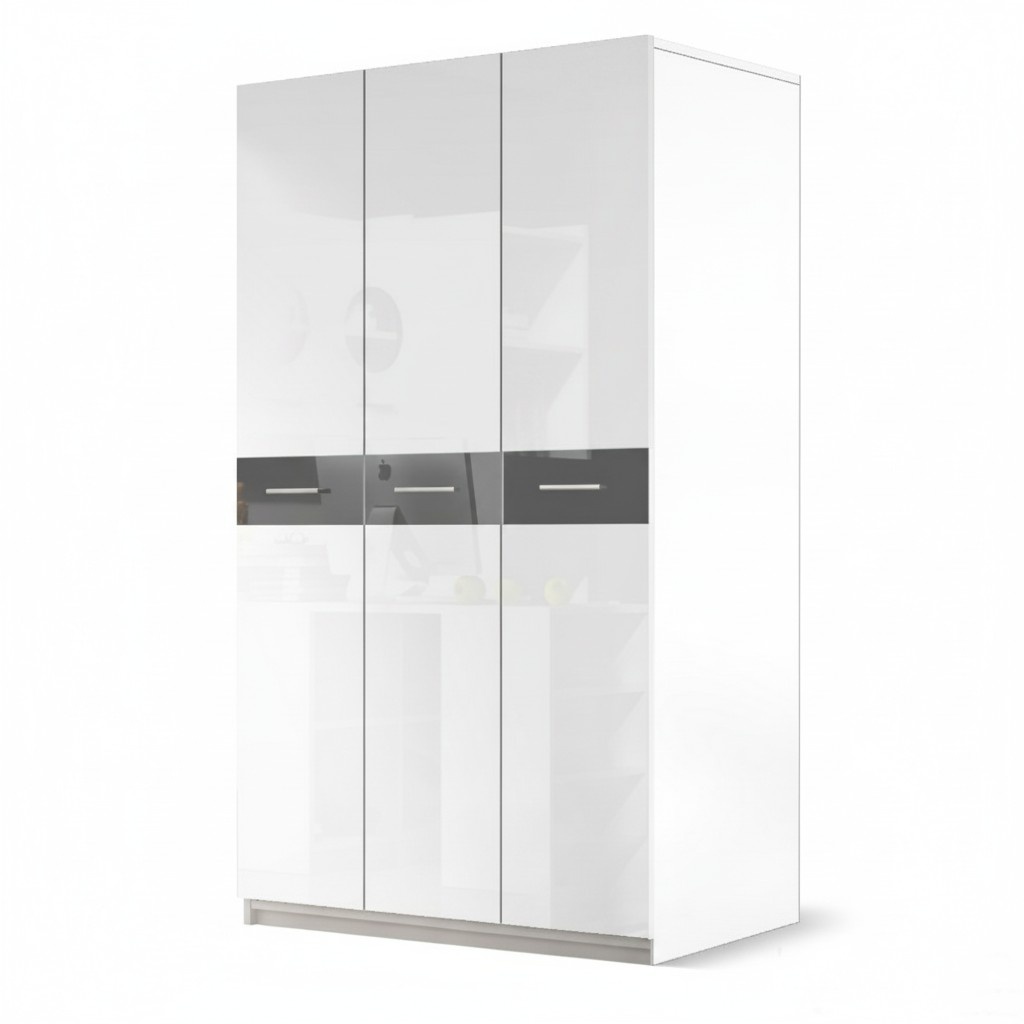 Schrank Schränke Kleiderschrank Hochglanz Kleiderschränke Kinderzimmer Grau Neu