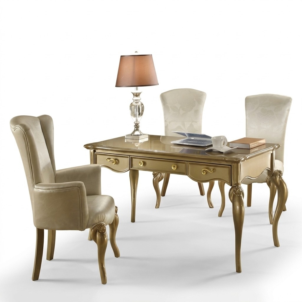 Schreibtisch Büro Tisch Klassischer Designer Office Tische Barock Rokoko Neu