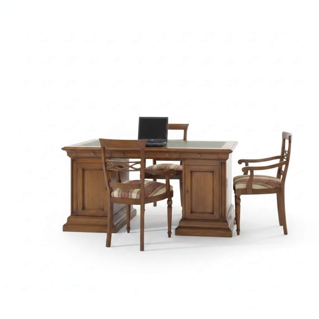 Schreibtisch Computertisch Klassische Design Wohnzimmer Braun Tisch