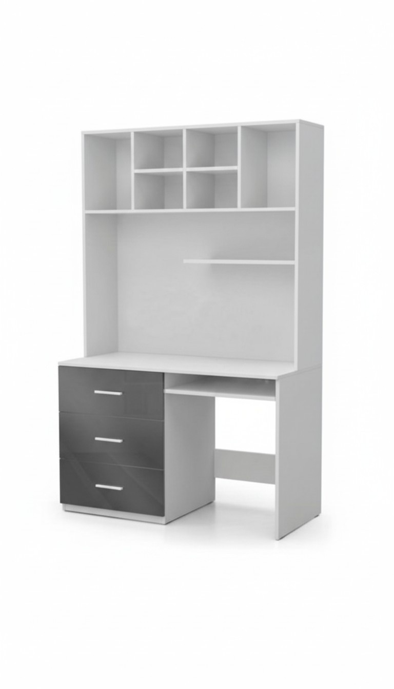 Schreibtisch Hochglanz Grau Tisch Büro Kinderzimmer Jugendzimmer Tische Neu