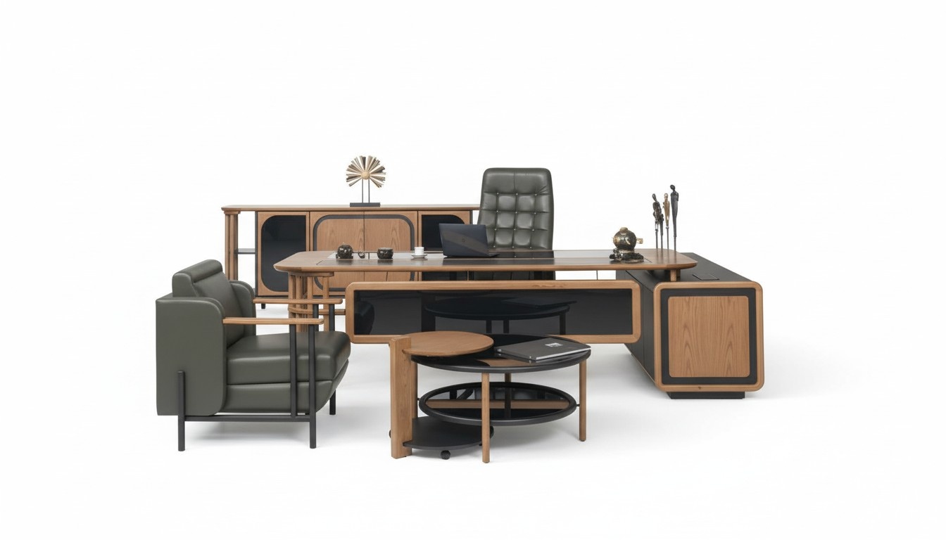 Schreibtisch Holz Büro Tische Modern Designer Einrichtung Tisch Möbel Sessel Neu