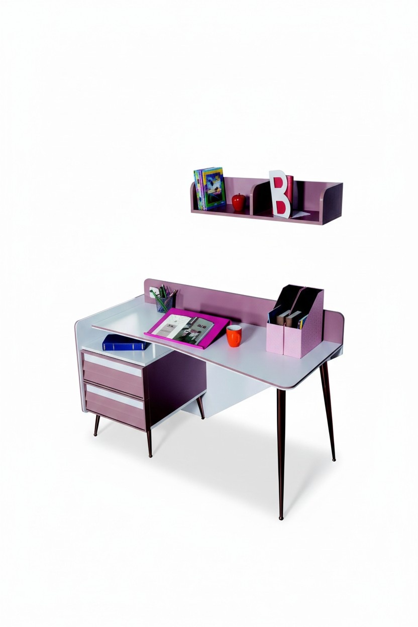 Schreibtisch Holz Rosa Tisch Schreibtische Regal Möbel Jugendzimmer Design