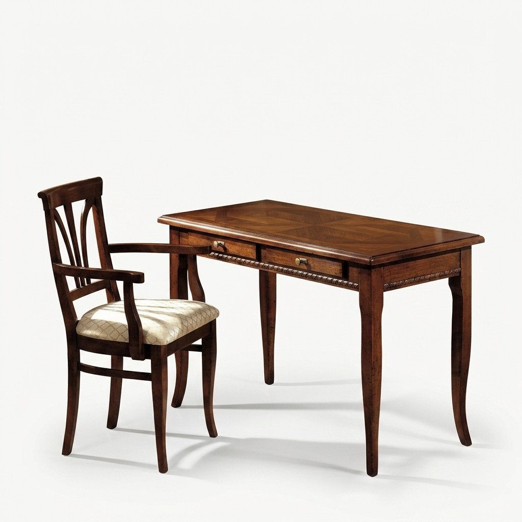 Schreibtisch Sekretär Italienische Möbel Stuhl Set Büro 2tlg Einrichtung