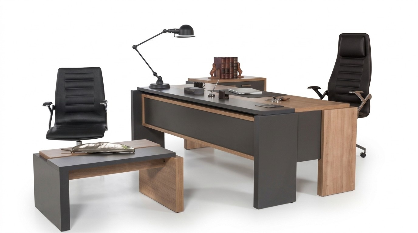 Schreibtisch Set Aktenschrank Schrank mit Couchtisch Büroeinrichtung 3tlg.