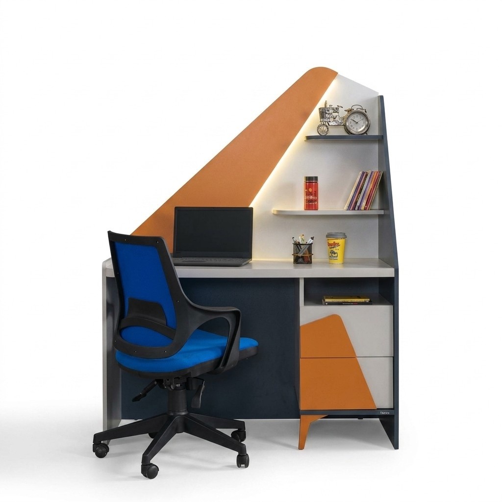 Schreibtisch Top-Qualität Designer Jugendzimmer Möbel Holz Luxus Tische Blau