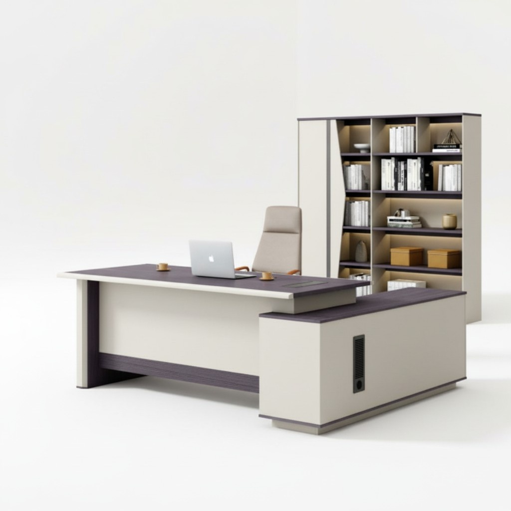 Schreibtisch und Eckschreibtisch Büroeinrichtung 2tlg Tisch mit Aktenschrank