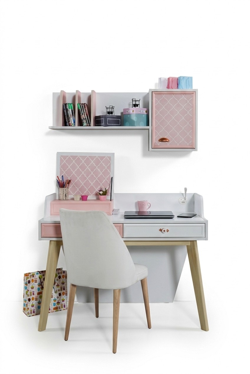 Schreibtisch Wandregal Holz Kinderzimmer Schreibtische Zimmer Möbel Design Rosa