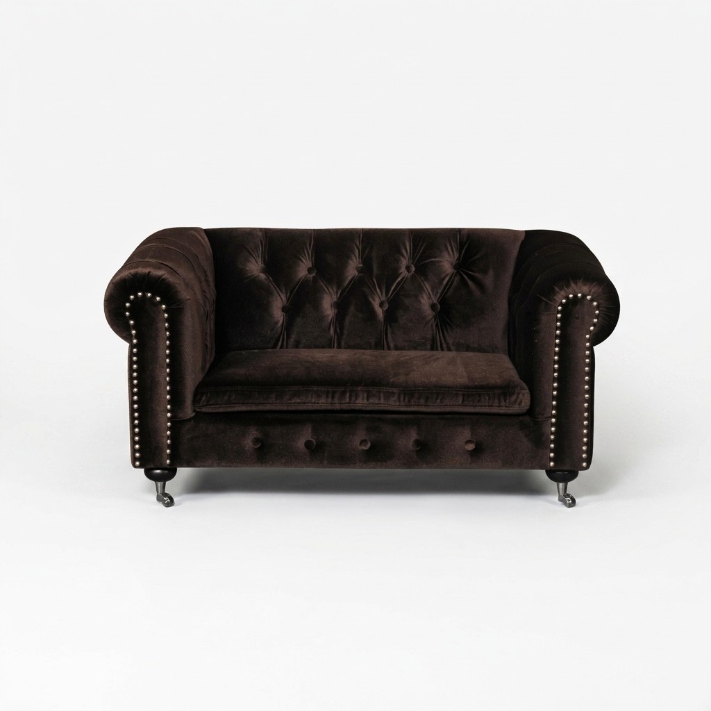 Schwarz Barock Sofa Couch - Chesterfield Stoff 2 Sitzer Leder Textil jvmoebel ®