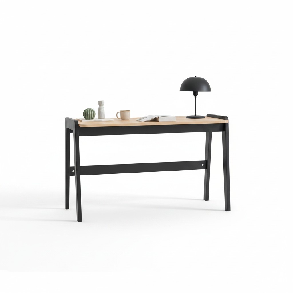 Schwarz-Beiger Computertisch Robuster Schreibtisch Designr Büromöbel