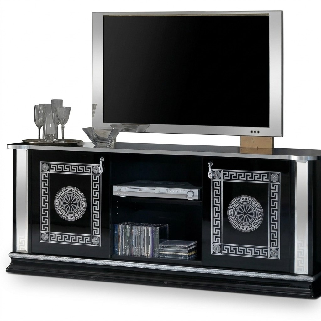 Schwarz TV Tisch RTV Schrank Lowboard Möbel Fernsehtisch Design Fernsehschrank