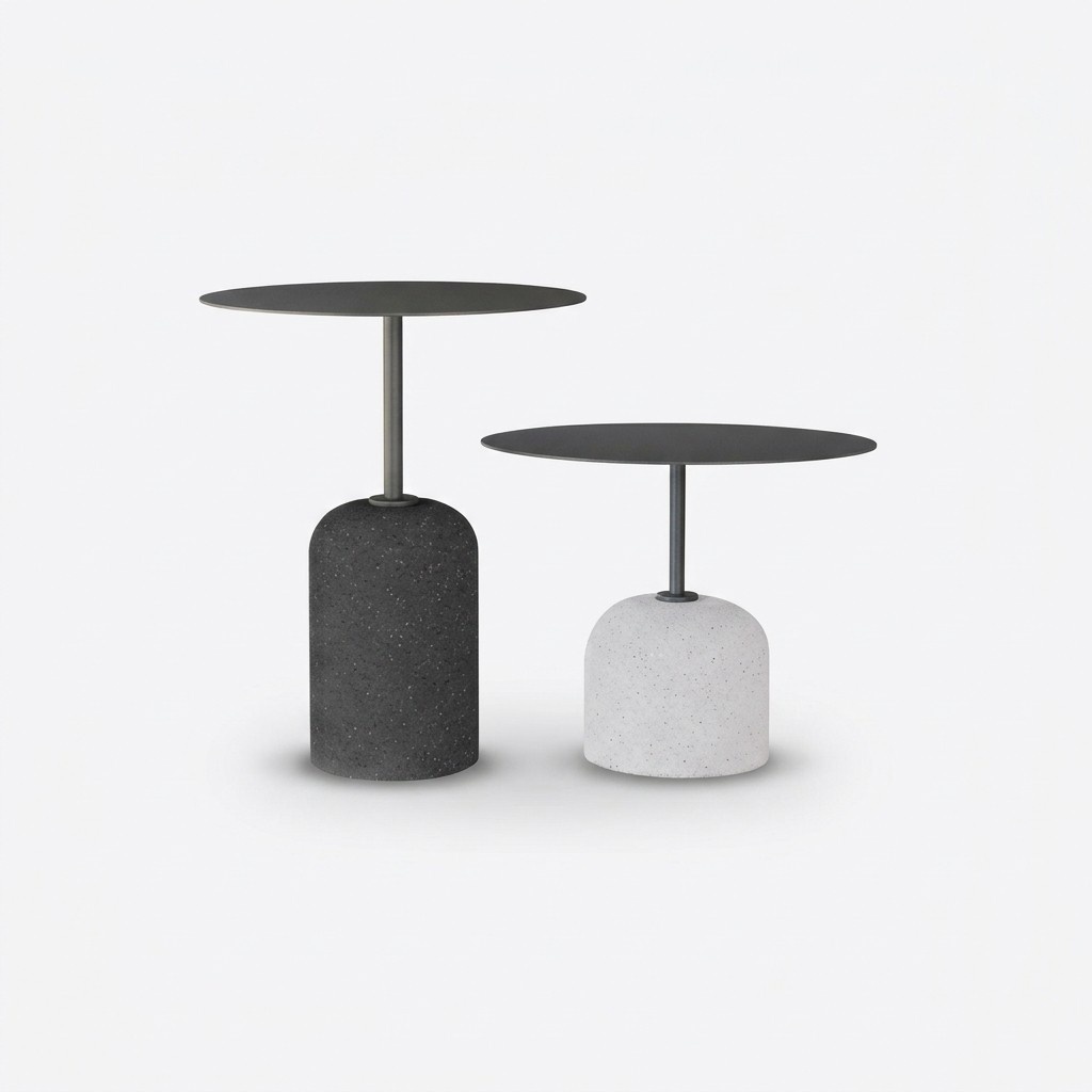 Schwarz weiße Couchtisch Garnitur Luxus 2x Runde Designer Beistelltische Tisch