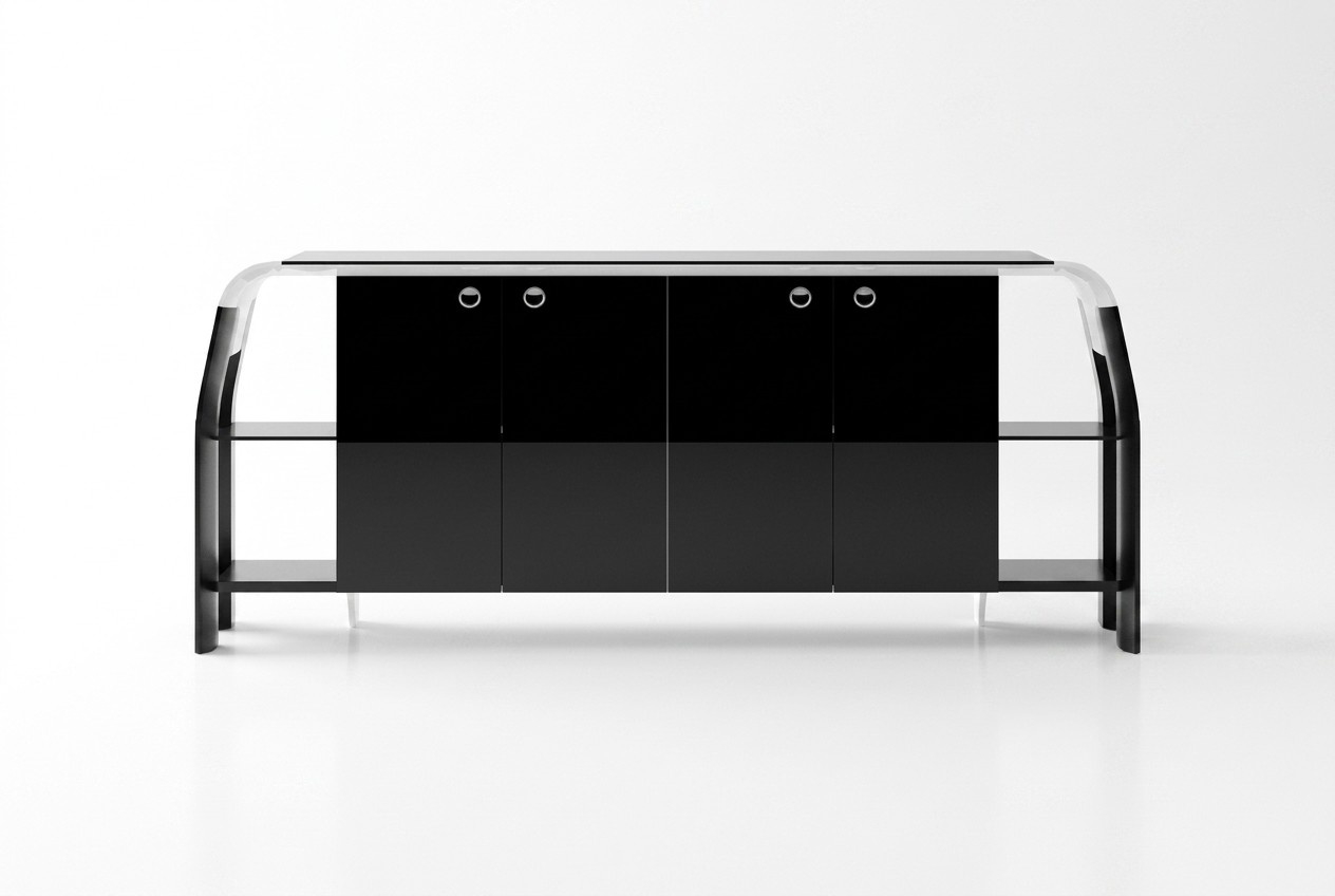 Schwarze Konsole aus Holz modern und elegant
