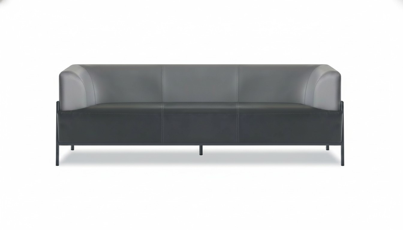 Schwarzer Arbeitszimmer 3-Sitzer Leder Sitzmöbel Universeller Dreisitzer