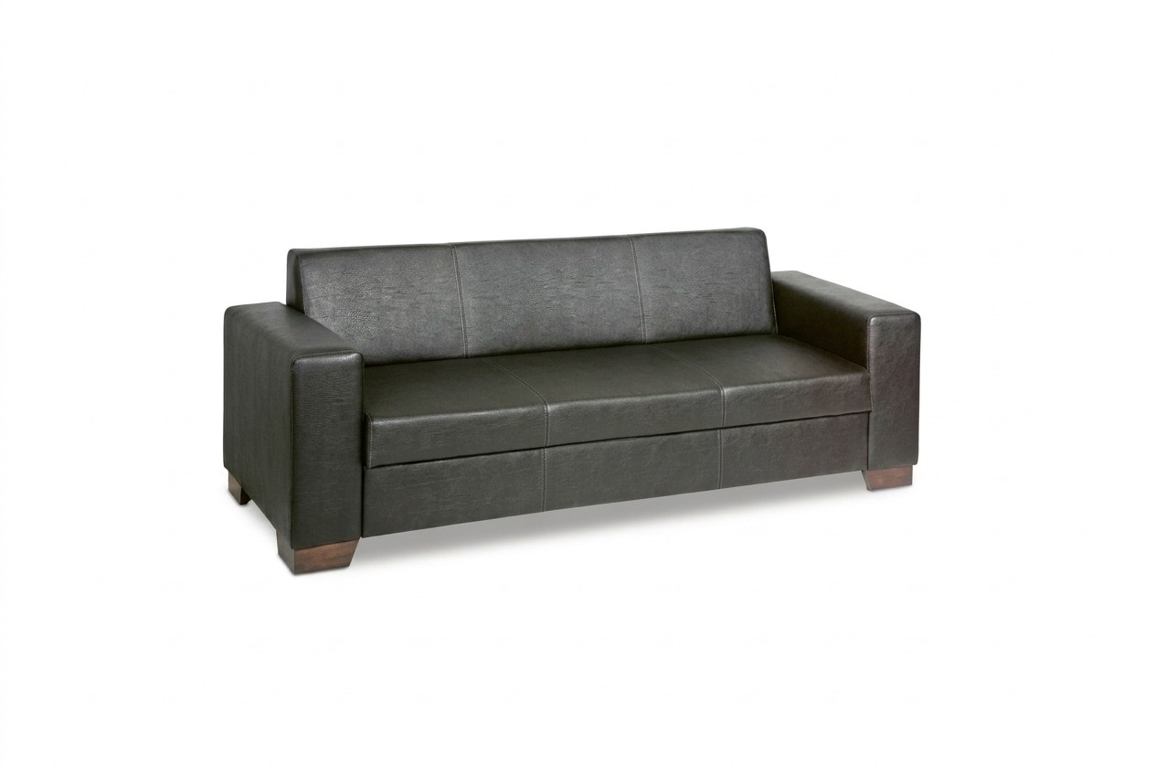 Schwarzer Büro Dreisitzer Arbeitszimmer Sofa Luxus Couch Polstermöbel