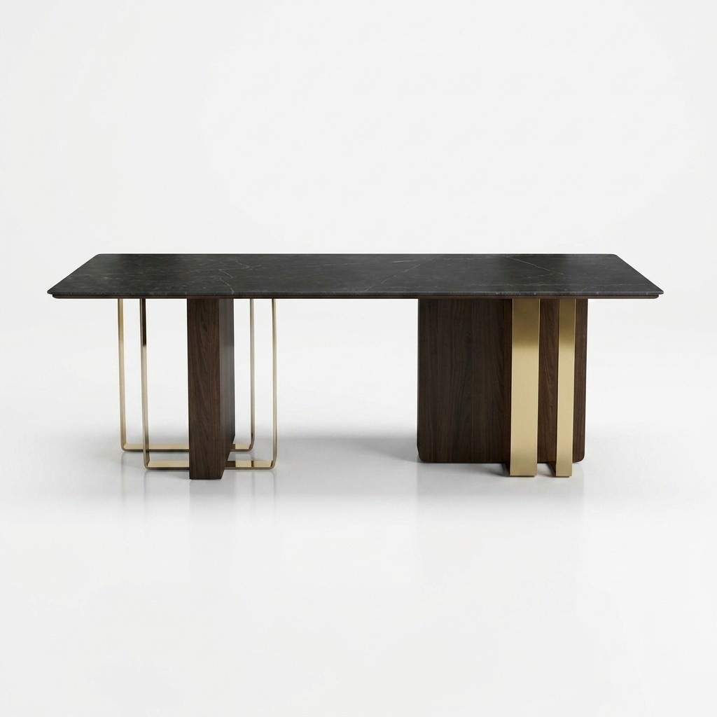 Schwarzer Designer Esstisch Esszimmer Möbel Tisch Luxus Holztische 240x100