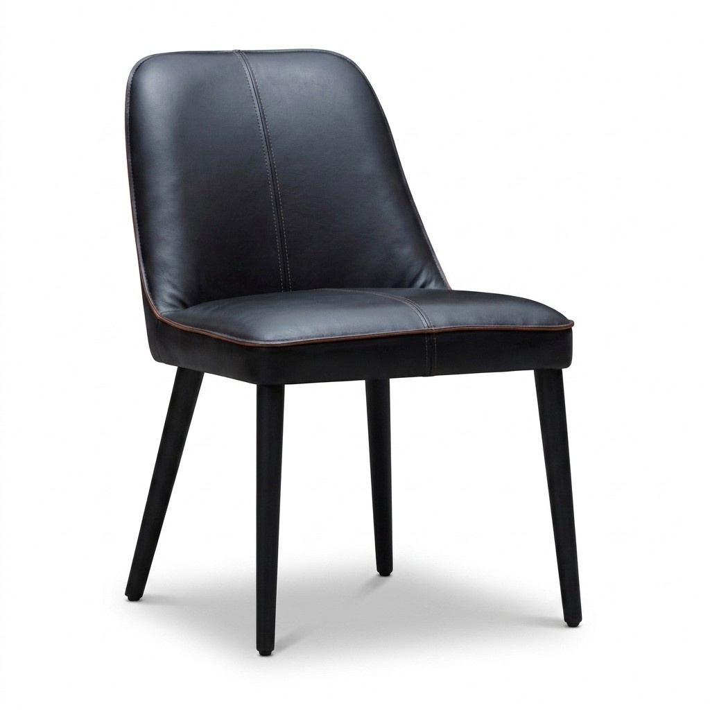 Schwarzer Holzstuhl modern elegant für Esszimmer und Büro