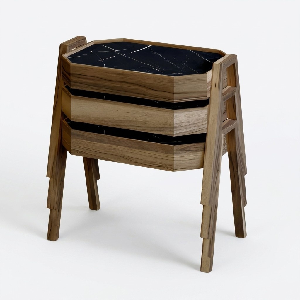 Schwarzes Holz Couchtisch-Set modern und stilvoll