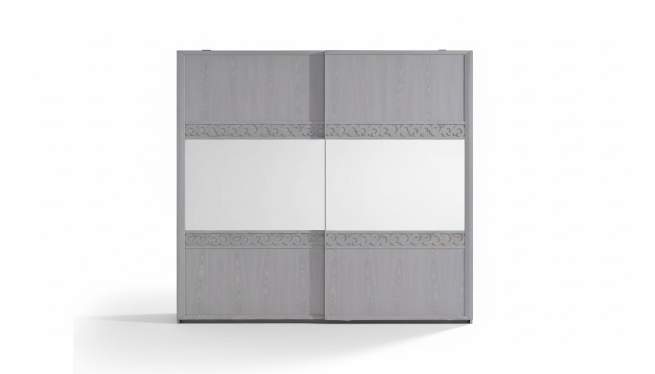 Schwebetüren Schrank Kleiderschrank mit Spiegel Holz Luxus Modernes