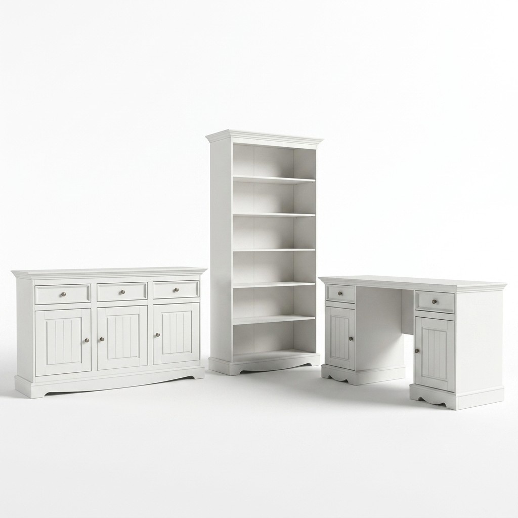 Sekretär Set Kolonial Stil Schreibtisch Schrank Regal Tisch Holz Tische Neu 3tlg