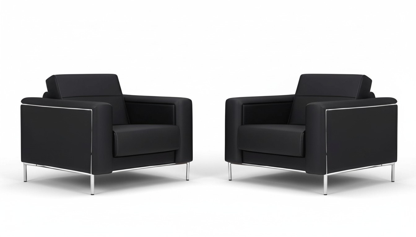 Sessel 1 Sitz Textil Lounge Luxus Büromöbel 2x Sessel Design Sessel Modern