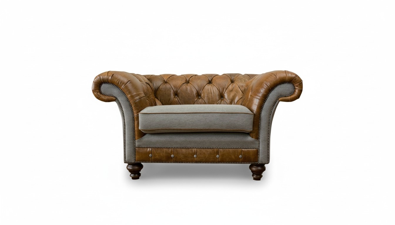 Sessel 1 Sitzer Chesterfield Kunstleder Polster Sofas Design Luxus Couch Sofa