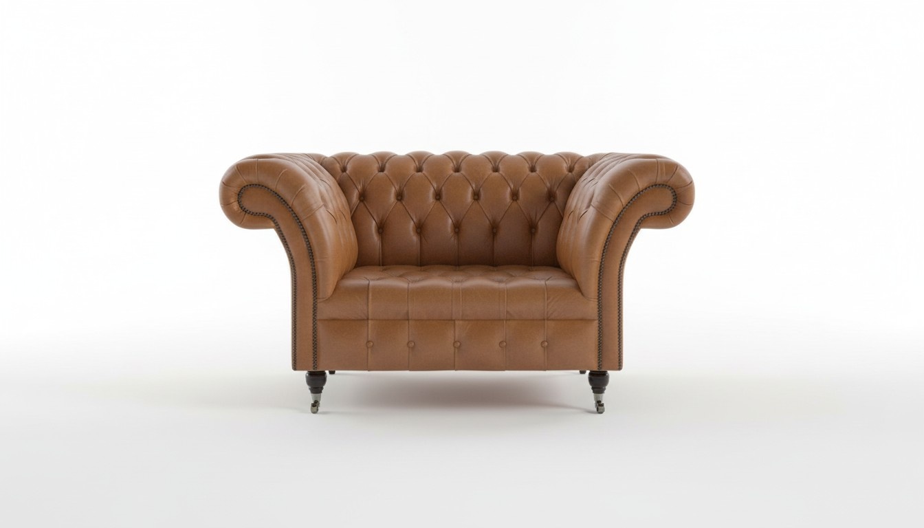 Sessel 1 Sitzer Chesterfield Kunstleder Polster Sofas Design Luxus Couch