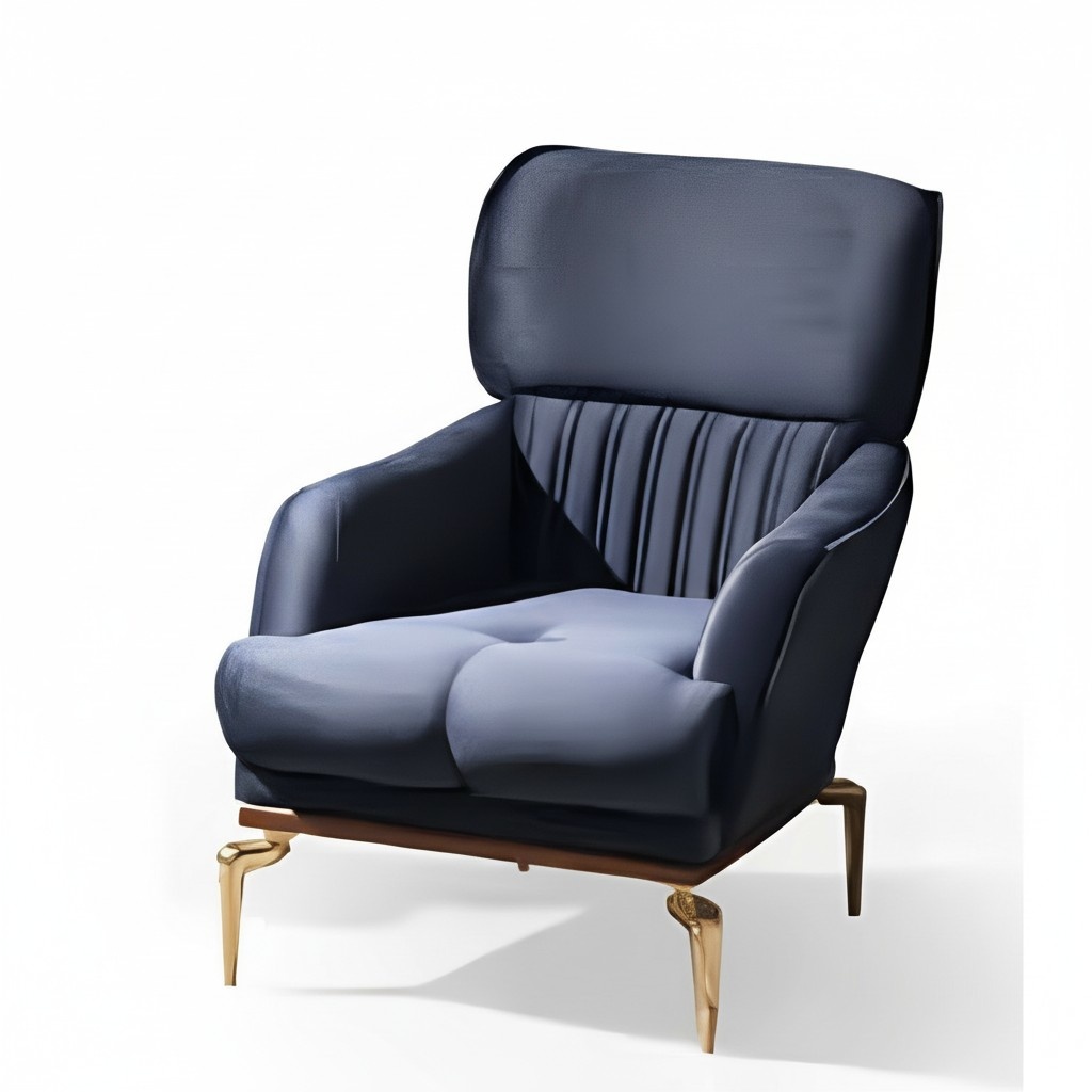 Sessel 1 Sitzer Wohnzimmer Moderne Design Elegantes Möbel Blau Luxus