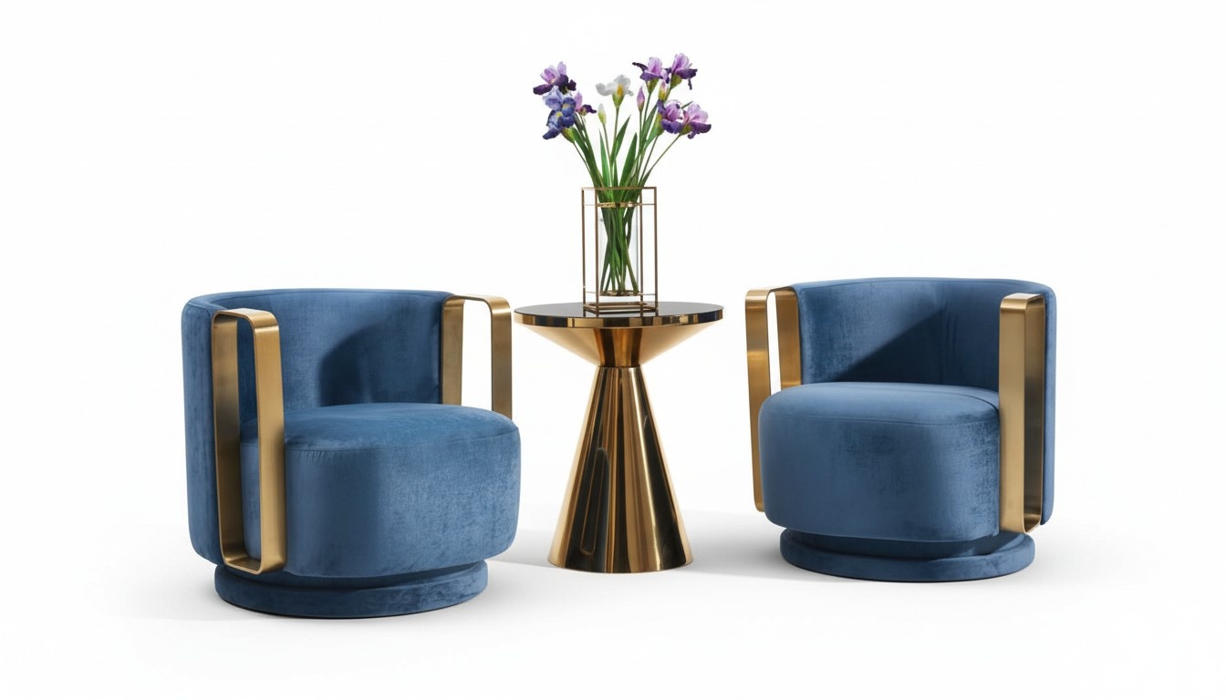 Sessel Blau Luxus Stoff Textil Wohnzimmer Neu Kreative Modern Design Möbel Neu