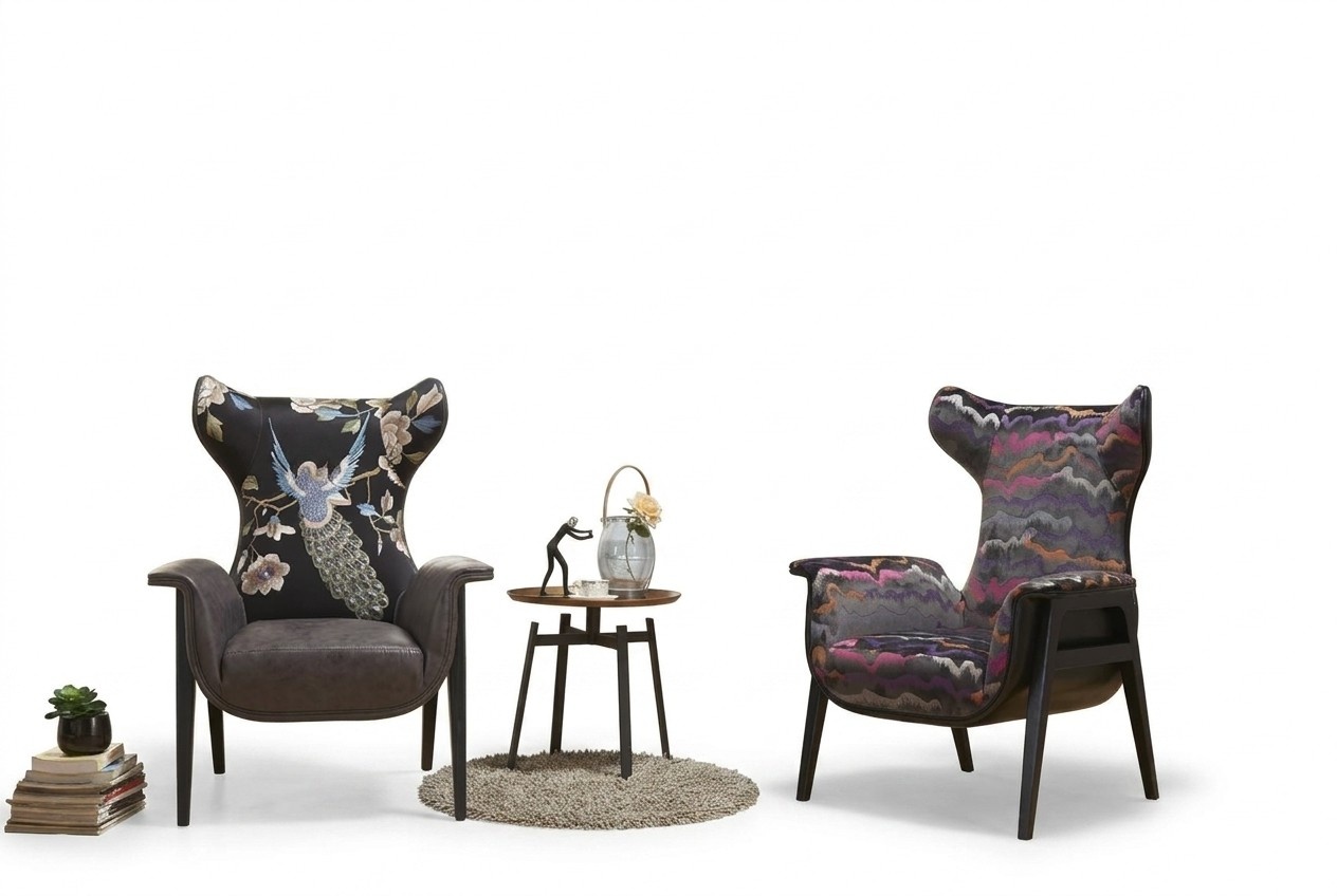 Sessel Design Schlagen Relax Club Lounge Einsitzer Polster Stoff Textil 70 x 90