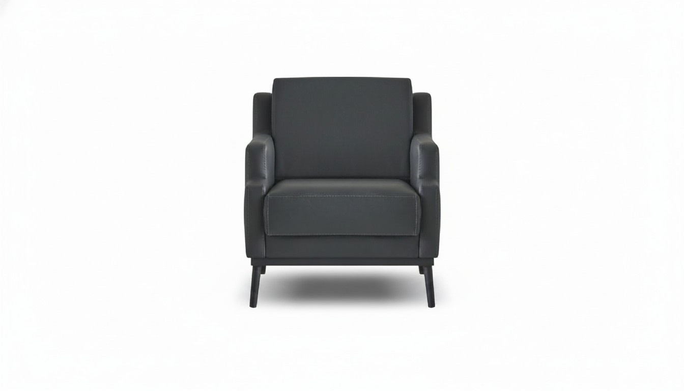 Sessel Dunkelgrau Einfarbig Modern Stil Design Arbeitszimmer Wohnzimmer