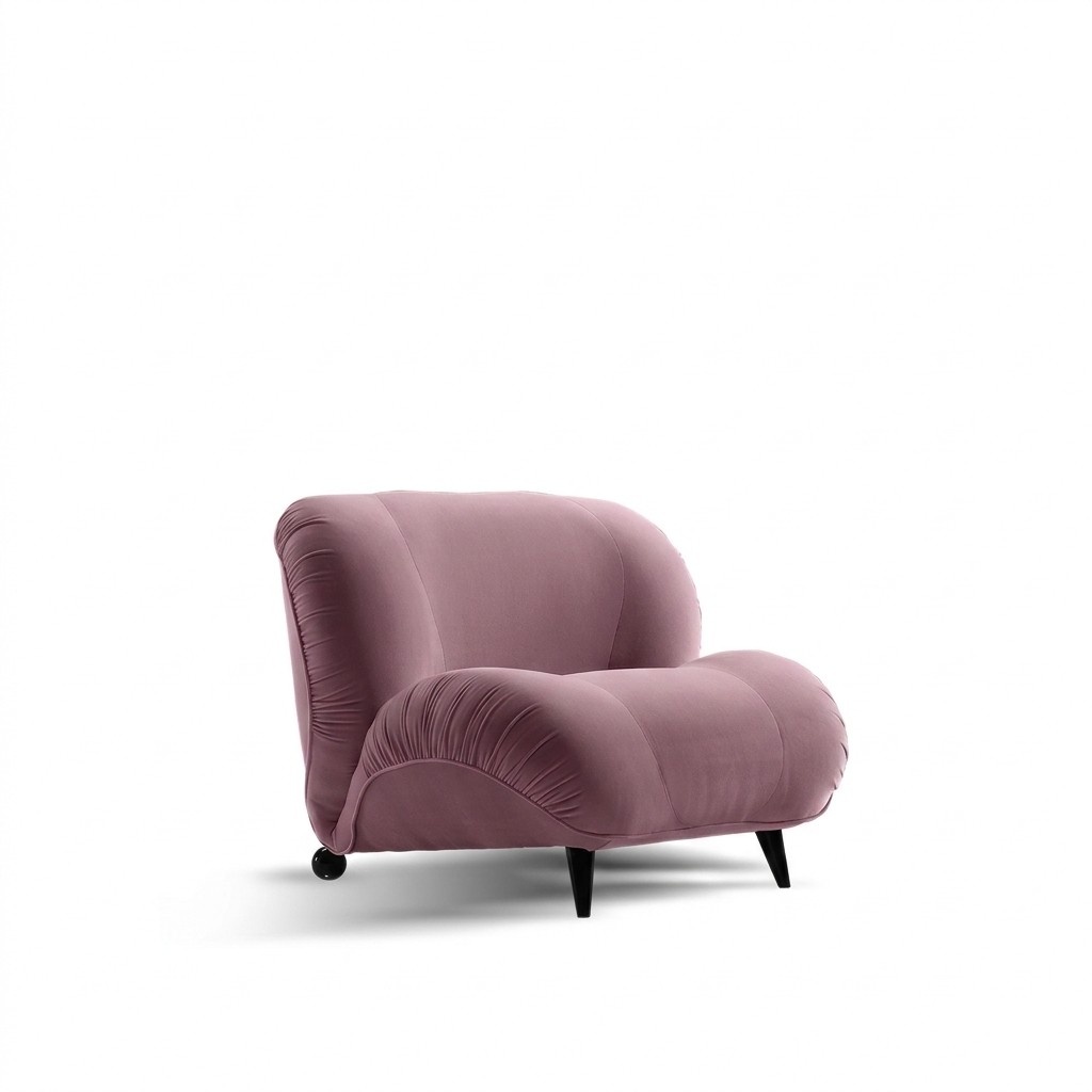 Sessel Einsitzer Luxus Polster Möbel Wohnzimmer Einsitzer Sessel Textil Lounge