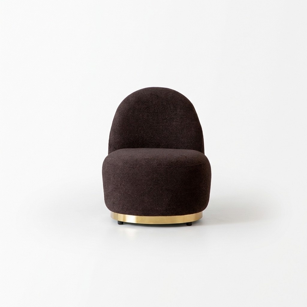 Sessel Modern Braun Wohnzimmer Textil Luxus Design Möbel Lounge Club