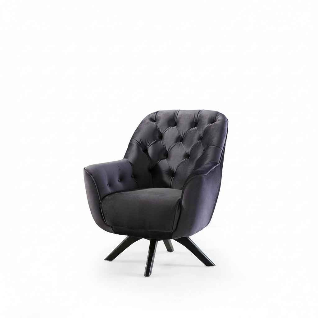 Sessel Modern Schwarzer farbe Wohnzimmer Textil Luxus Design Möbel